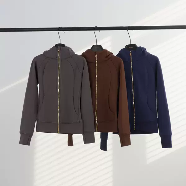 [in Stock] Ld Slim Fit Sweatshirt Gold Warm Sports Sweatshirt Zipper Cardigan Yoga Slim Fit Sweatshirt Jacket