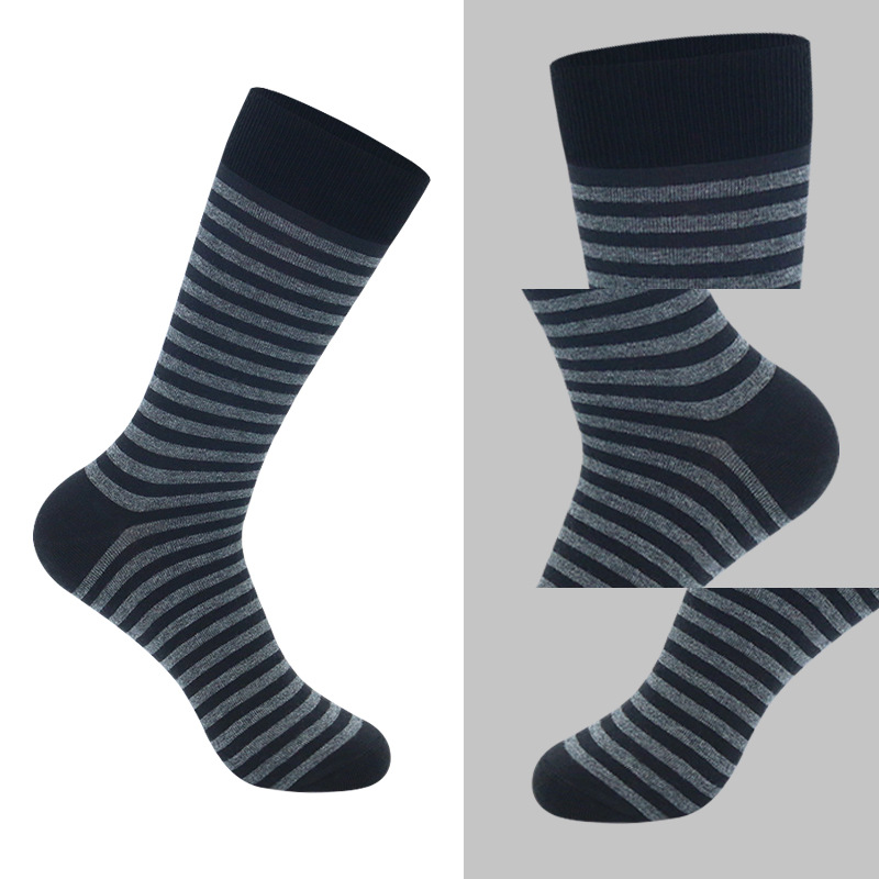 Chaussettes longues à rayures, couleur unie, style business, tendance, automne-hiver, épaisses, pour hommes, grande taille, 2025d_voghion.com