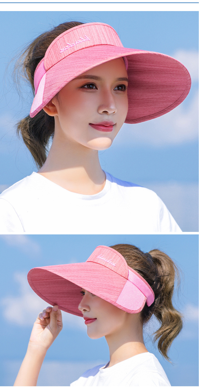 Korean Big Brim Contrast Color Anti-ultraviolet Empty Top Hat display picture 5