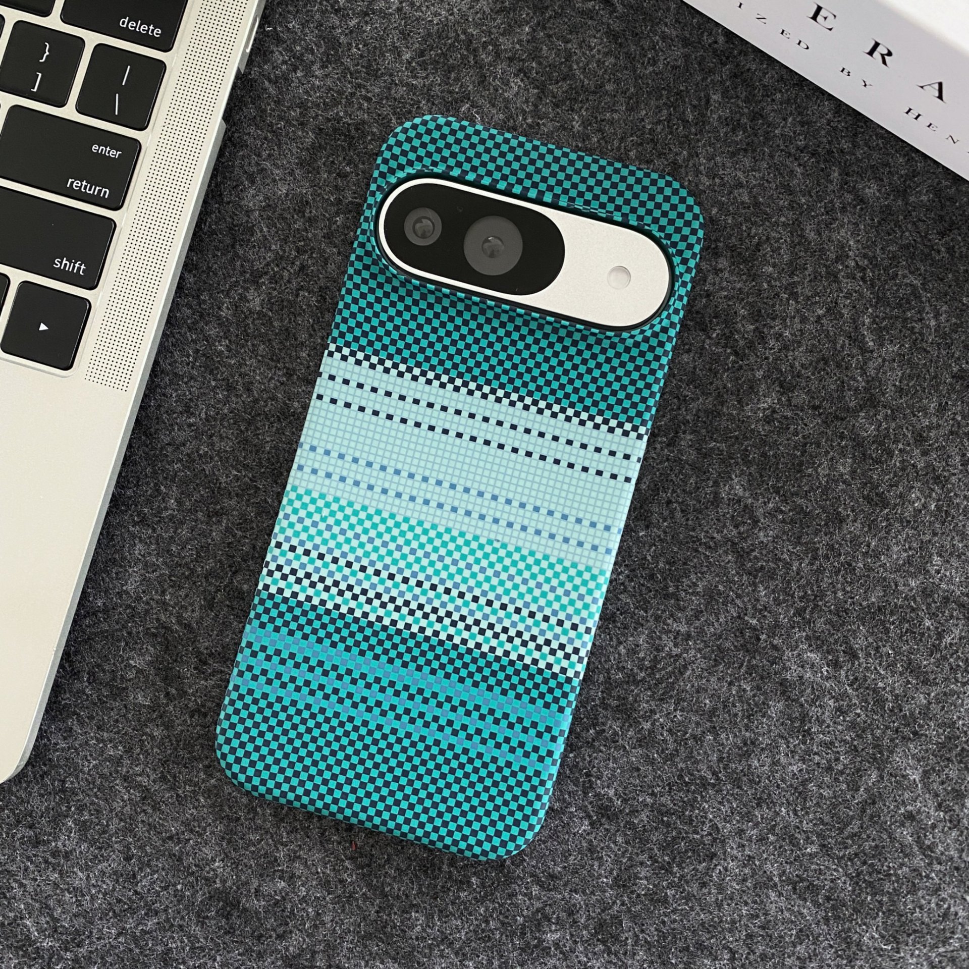 Sunset green - built-in magnetic ring + carbon fiber pattern
