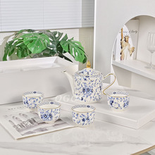 欧格日本鸣家米兰骨瓷茶具套装中式青花茶壶茶杯精致复古送礼推荐
