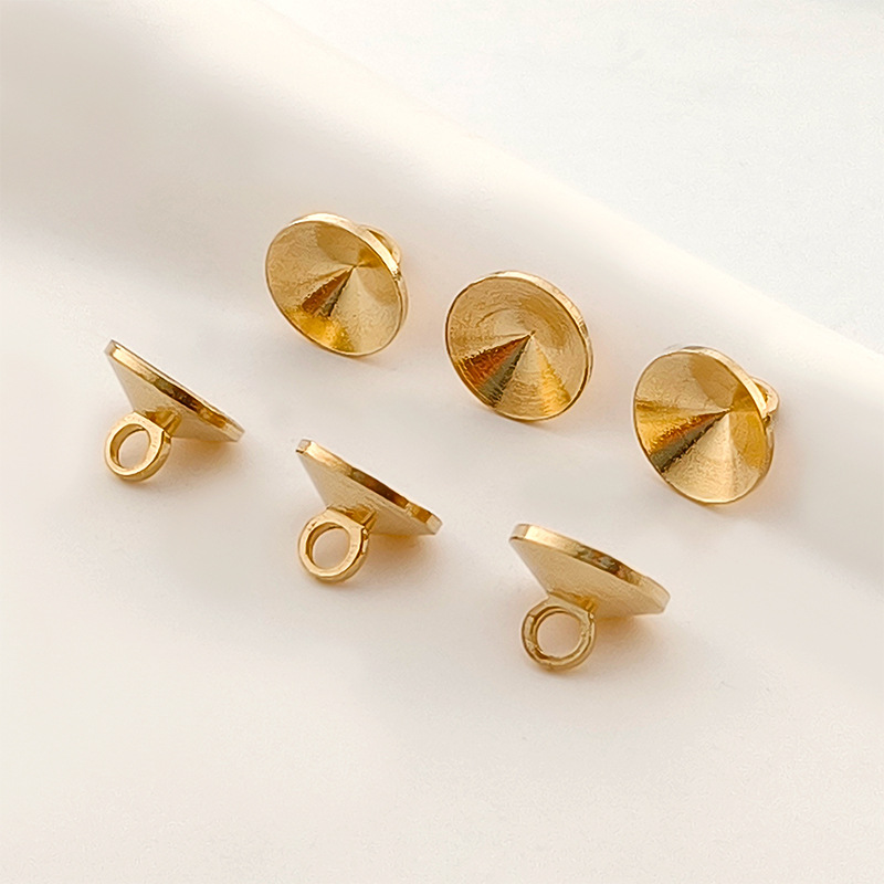 Electroplated Copper Needleless Sheep's Eye Cap DIY Handmade Jewelry Accessories Bead Tray Pearl Cap Round Pendant