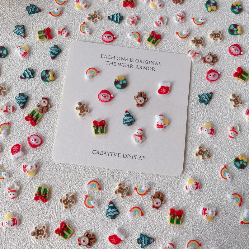 Creative Cartoon Luminous Christmas Series Nail Jewelry Resin diy Handmade Material Bag Mobile Phone Case Stationery Head Rope