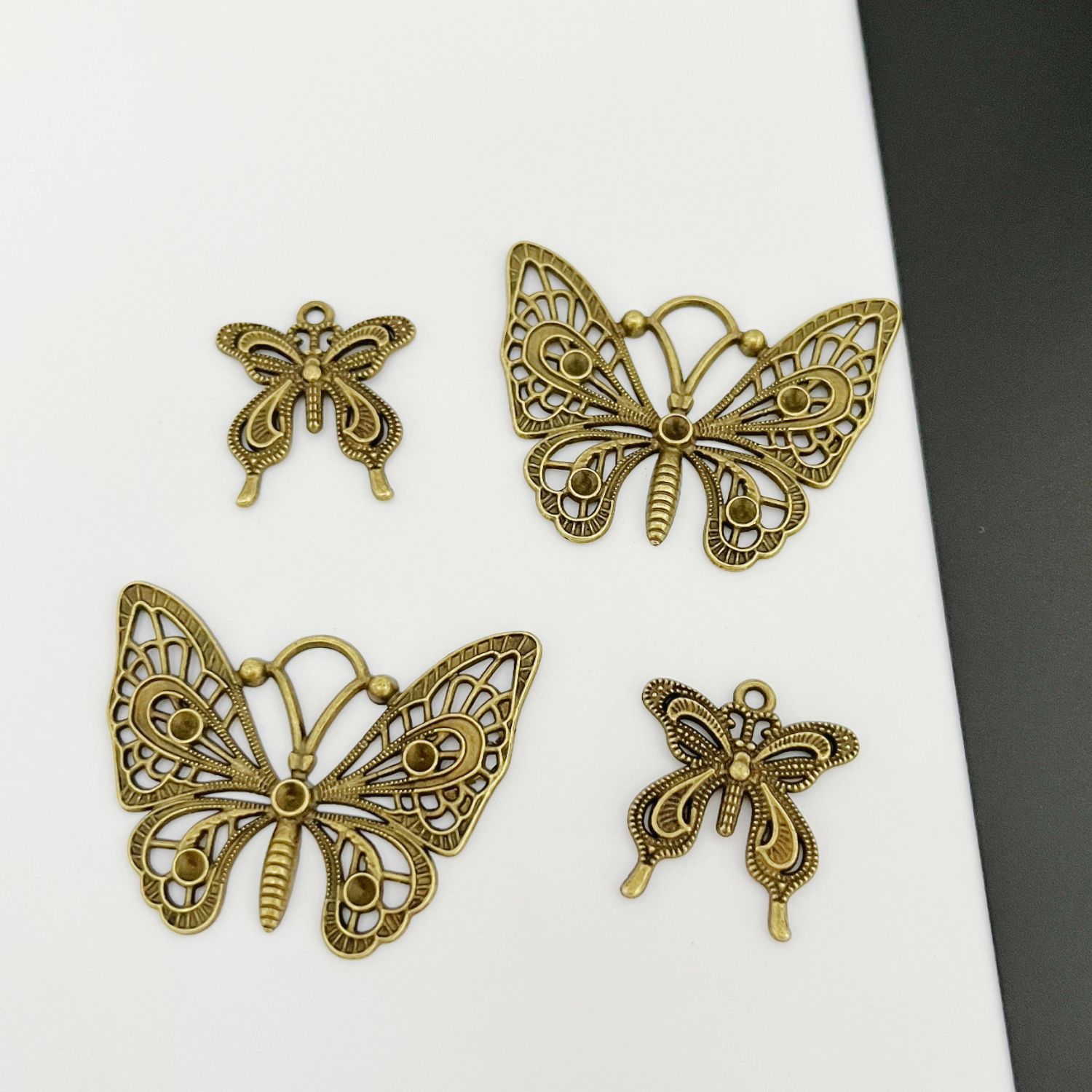 diy饰品配件 复古合金饰品配件厂家直销 火爆新款 古青铜 蝴蝶