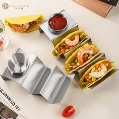 Creative stainless steel Mexican corn tortilla taco stand W-shaped griddle stand
