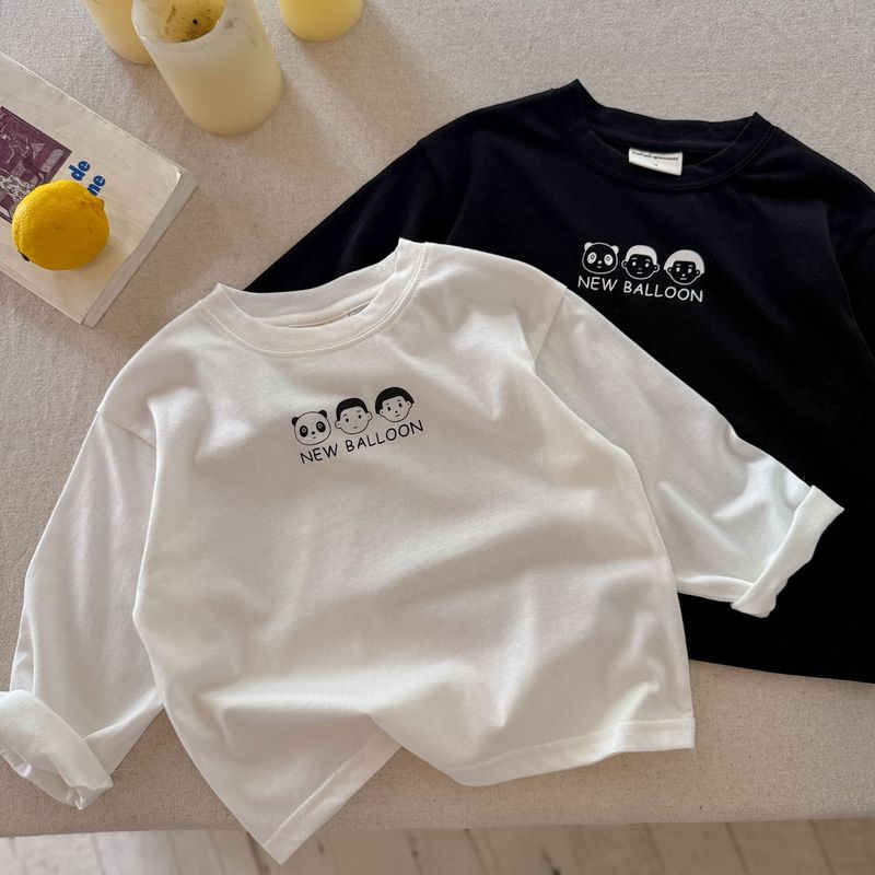 在庫あり長袖子供用Tシャツ2025秋冬韓国風カジュアルベビー半袖夏かわいいボトムシャツ男の子と女の子用|undefined