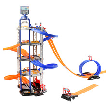 新款兒童多層立體汽車大樓雙軌賽車玩具 DIY聲光音樂汽車大冒險