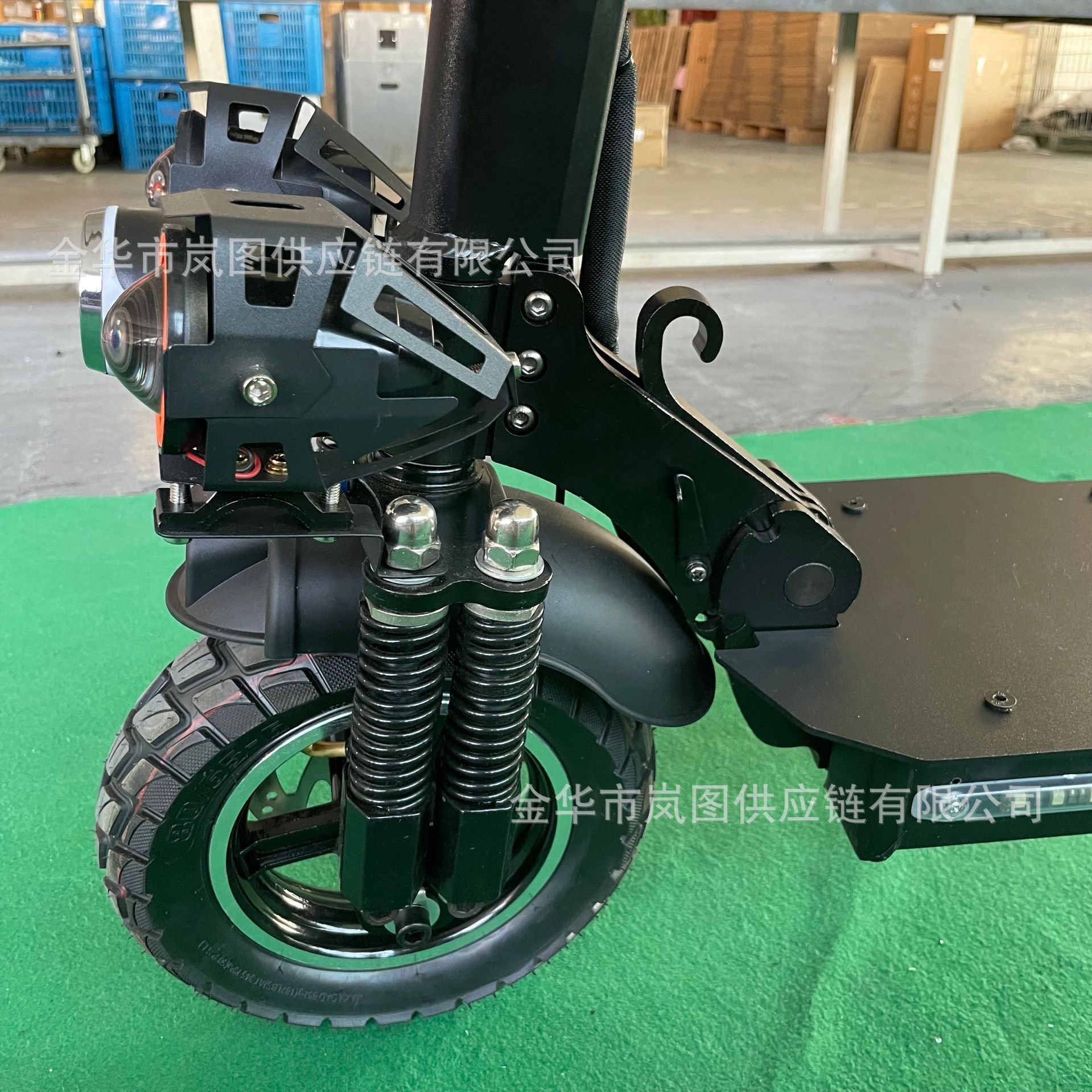 10 pulgadas de doble conducción scooter eléctrico delantero y trasero amortiguador LED faro 48V1000W litio eléctrico portátil vehículo eléctrico