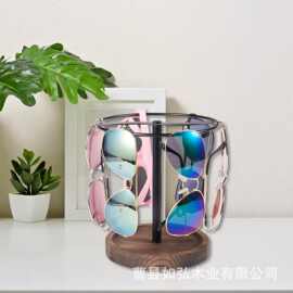 现货木质眼镜收纳架桌面太阳镜展示架橱柜眼镜架储物架跨境收纳架