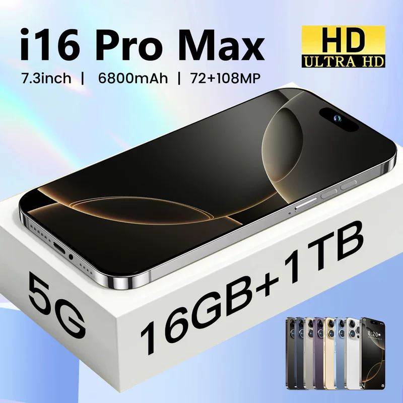 (Торговля через границы), мобильный телефон Dynamic Island, смартфон, intel core i16, 16 pro max, 16gb, Android, широкий экран