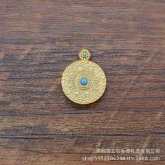 925純銀円形唐カード箱ペンダント収納箱窓サイズ1.5-2.0cm円形純銀ガウ箱