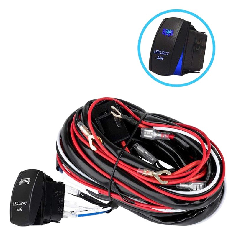 Modificación del coche 12/24V Universal interruptor de la luz antiniebla arnés de cableado de alta potencia LED tira de luz interruptor de la luz de trabajo arnés de cableado