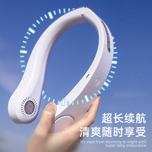 New leafless hanging neck fan usb portable digital display hanging neck fan lazy hanging neck small fan gift wholesale