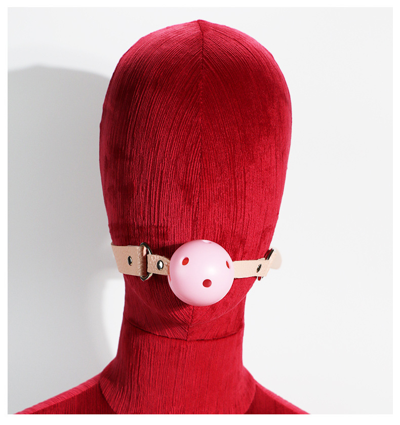 Jiuai Silicone Mouth Plug with Leather Strap, Red PVC Adult Couple’s Accessory — detail image 19