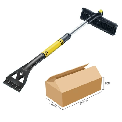 Car Snow Brush, Ice Scraper, Kempinq və səyahət - single-pack-detachable-aluminum-pole-telescopic-snow-shovel-yellow-box