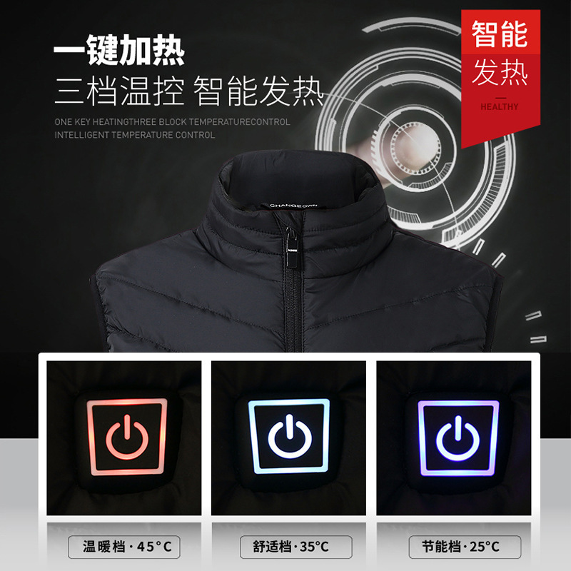 Winter solid vest with zipper