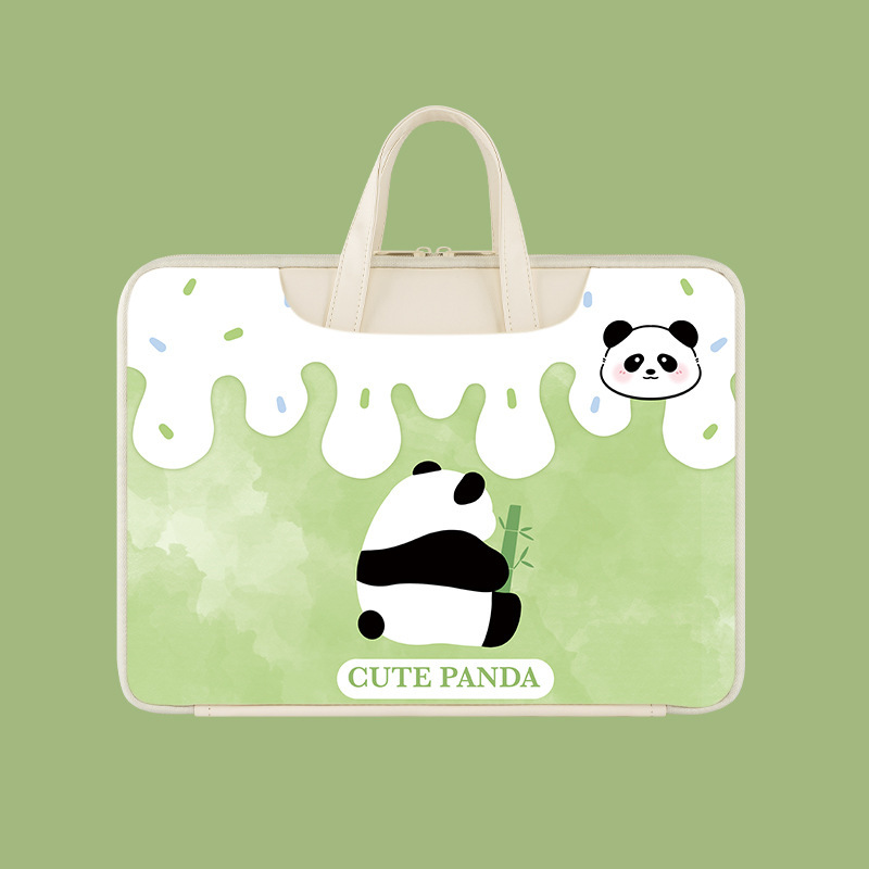 Cute Panda Tote Bag Laptop Bag Waterproof Portable 14inch Dell 15.6inch Large Capacity Anti-Drop Bag