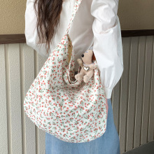 跨境新款碎花帆布包斜挎包购物袋时尚潮流大容量休闲百搭女单肩包