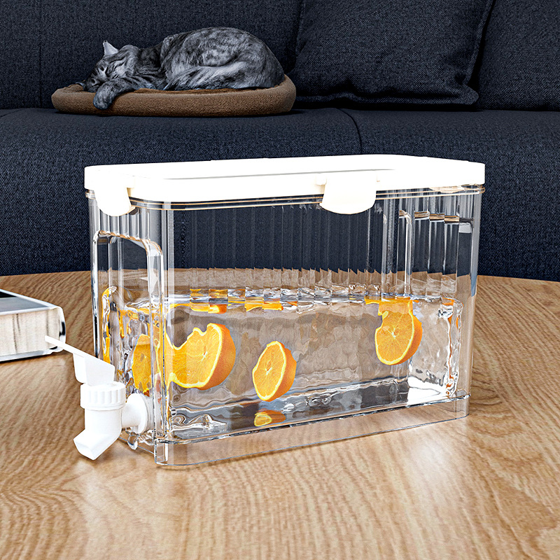 Jarra de agua fría de gran capacidad con grifo, ideal para té helado, jugo o agua refrigerada, estilo japonés