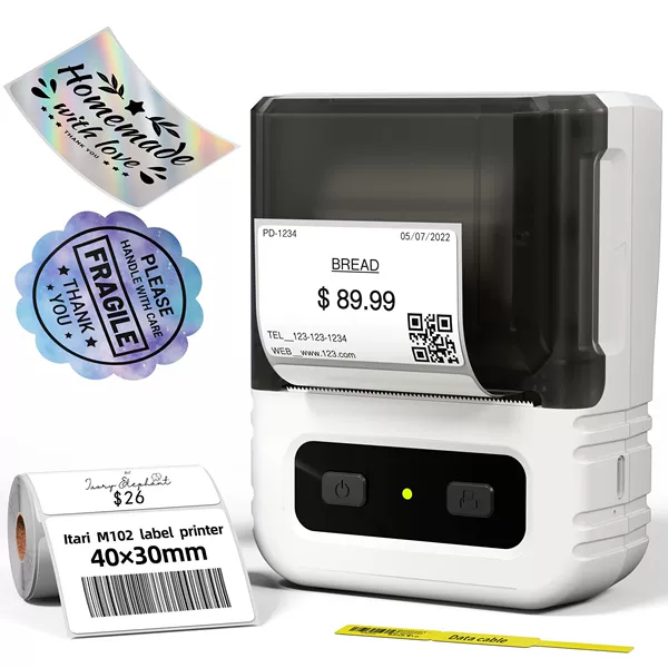 Two-inch [M102 neutral English version] White + 1 roll of printing paper