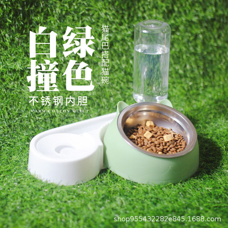 Tazón para mascotas Tazón doble de cerámica Bebida automática Tazón para comida para perros Teddy Tazón para arroz Bebida para mascotas Alimentador para perros Gato