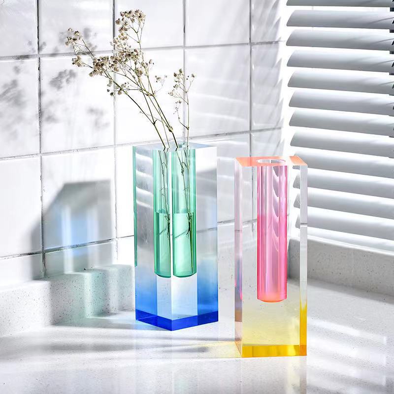 400g Weight Vase Home Textiles & Decor Type 1 Piece Quantity Glass Material Gradient Color Pattern All Seasons Season Simple Style Style Simple Style Gradient Color Glass Vase Artificial Flowers 11