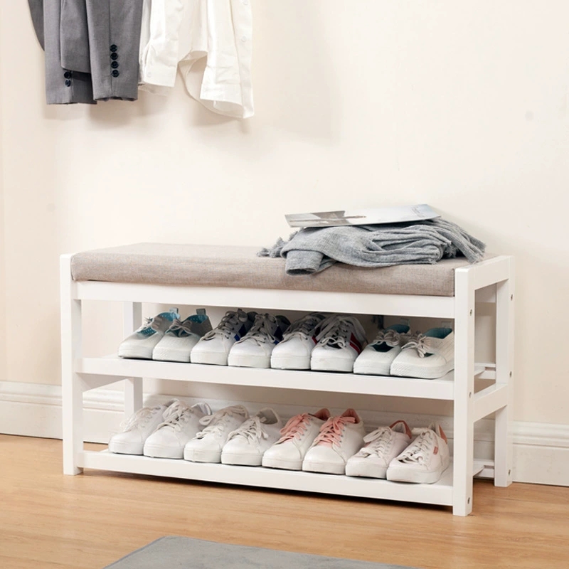 Скамейка для смены обуви из цельного дерева, шкаф для обуви для домашнего входа, полка для обуви в стиле скамейки для обуви, скамейка для обуви в прихожей с мягким сиденьем.