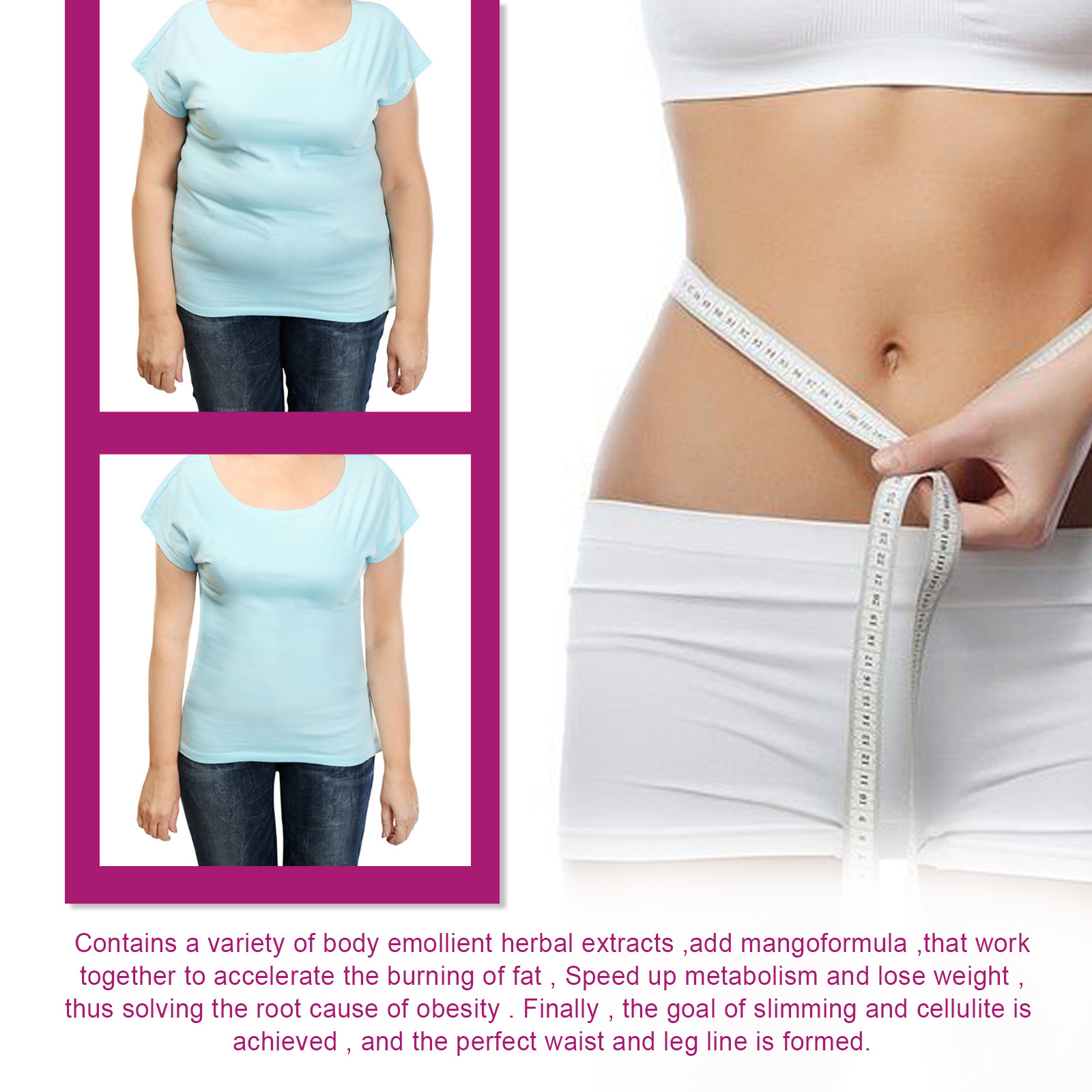 OUHOE Mango laihdutusvoide vatsan supistukseen, vyötärön muotoiluun, ison vatsan kiinteytykseen, käsivarsien palvontaan, lihahierontaan ja kohotukseen_voghion.com