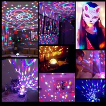 2025新款七彩旋转灯生日场景布置装饰氛围感道具小型音箱蓝牙音响