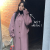 goods in stock Korean Edition This is pink and purple COAT So beautiful it~Cotton clip thickening have more cash than can be accounted for Fur coat overcoat Large