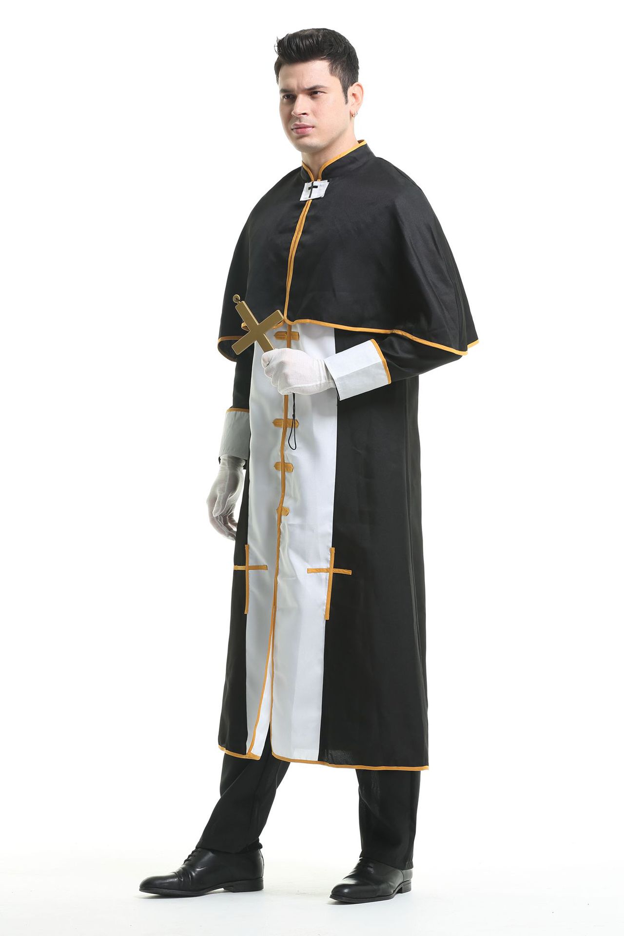 万圣节神父装成人男款教父扮演服priest costume化装舞会演出服装-阿里巴巴