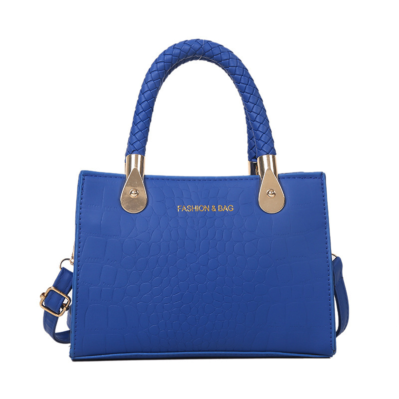 Bolsa de moda con textura para mujer 2024 estilo coreano estilo occidental nuevo color caramelo patrón de piedra bolso tejido bolsa de mensajero