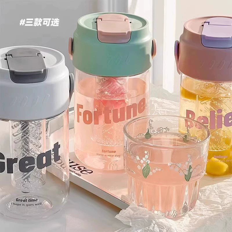 Capacious handheld high quality tea cup with glass, glass