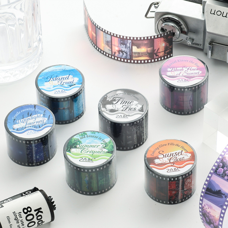 Yuezhen Travel Memory Series PET Tape ins-style film negative journal collage material Yuezhen Travel Memory Series PET Tape ins-style film negative journal collage material