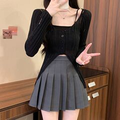 设计破洞开衫镂空长袖针织防晒夏季薄款修身罩衫辣妹短款显瘦上衣