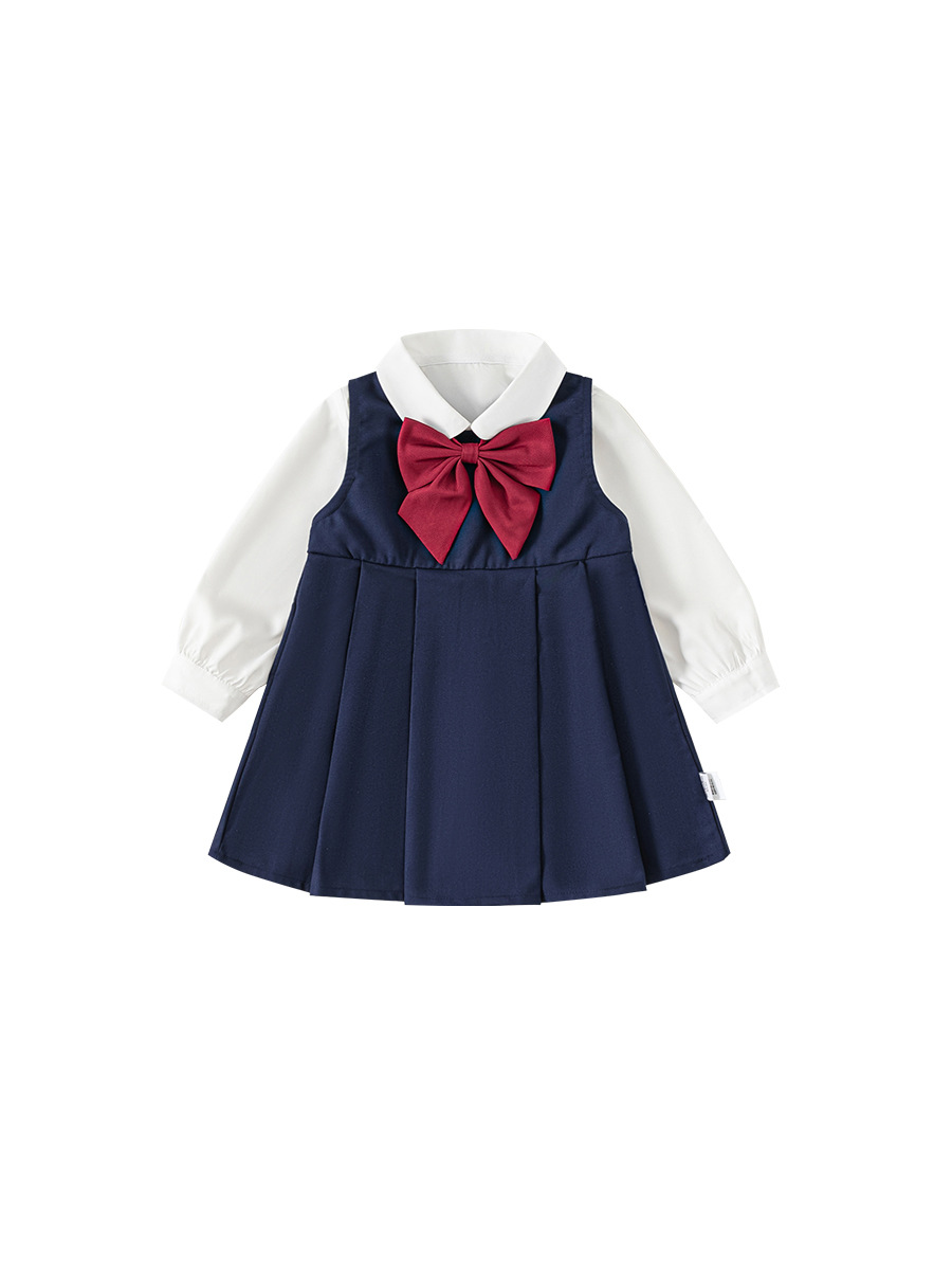 Ropa infantil Youbao, vestido estilo coreano, conjunto de dos piezas para bebé, camisa estilo escolar, falda, traje para niña pequeña
