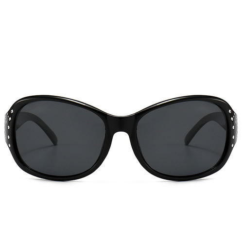 European and American new fashionable sunglasses with rhinestone polarized glasses for women, trendy retro large face slimming style, wholesale from manufacturer