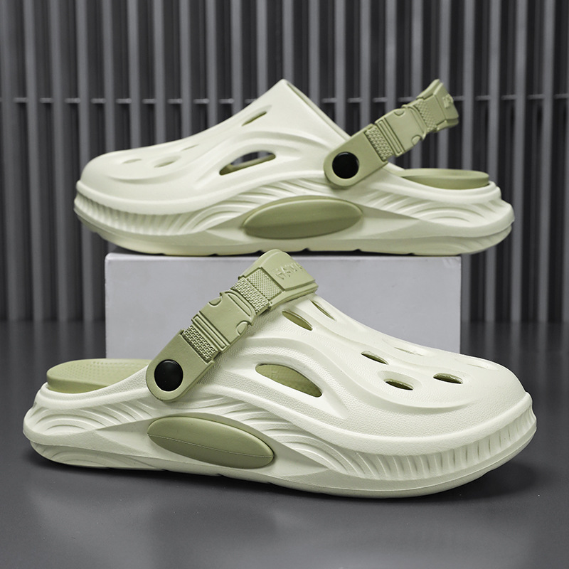 Primavera y verano hogar casual perezoso transpirable multicolor zapatos planos de fondo plano cómodo fuera de la playa zapatos perezosos de hombre