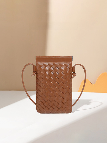Retro Autumn New Style Woven Phone Bag, Niche Texture Mini Shoulder Bag, Casual Fashion Versatile Crossbody Bag