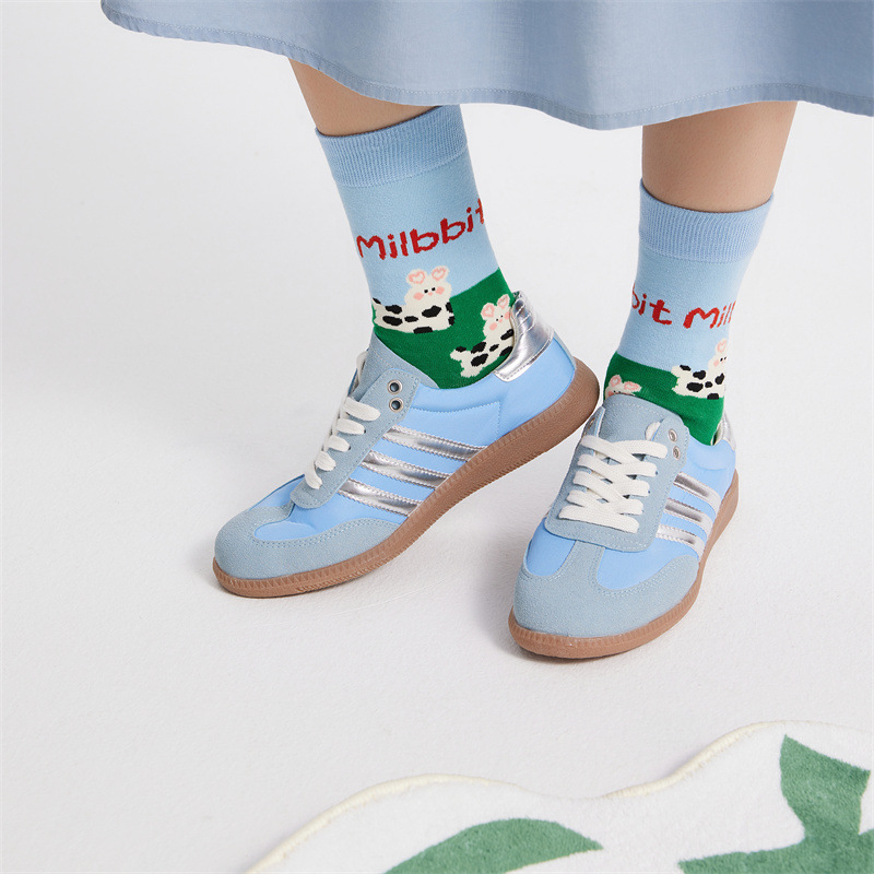 ins new creative cartoon cute rabbit illustration women's socks spring and summer versatile puppy star boneless socks mid-calf ins new creative cartoon cute rabbit illustration women's socks spring and summer versatile puppy star boneless socks mid-calf