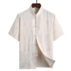 Summer ethnic top, Chinese style, ethnic style, cotton and linen, with short sleeve