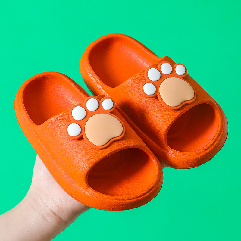 工厂直销EVA儿童厚底成型踩屎感拖鞋室内卡通凉拖鞋中童现货批发|ms