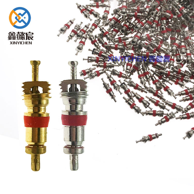#9002美式轮胎气门芯 铜气门针 适用汽车 红色O型密封圈 气门针
