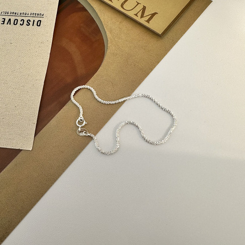 925 Pure Silver Starry Night Caterpillar Flower Chain for Women - Korean Version, Simple Student Forest System Cold Wind, Unique and Personal