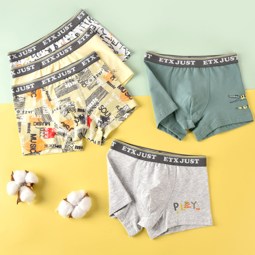 ETX JUST children's underwear stretch cotton type A boys' boxer briefs, medium and large children's shorts and teenagers underwear manufacturer
