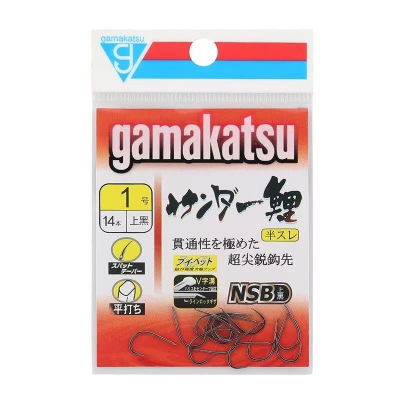 Gamma fish hook flash carp needle on black half Thorn large fish hook barbed competitive hook