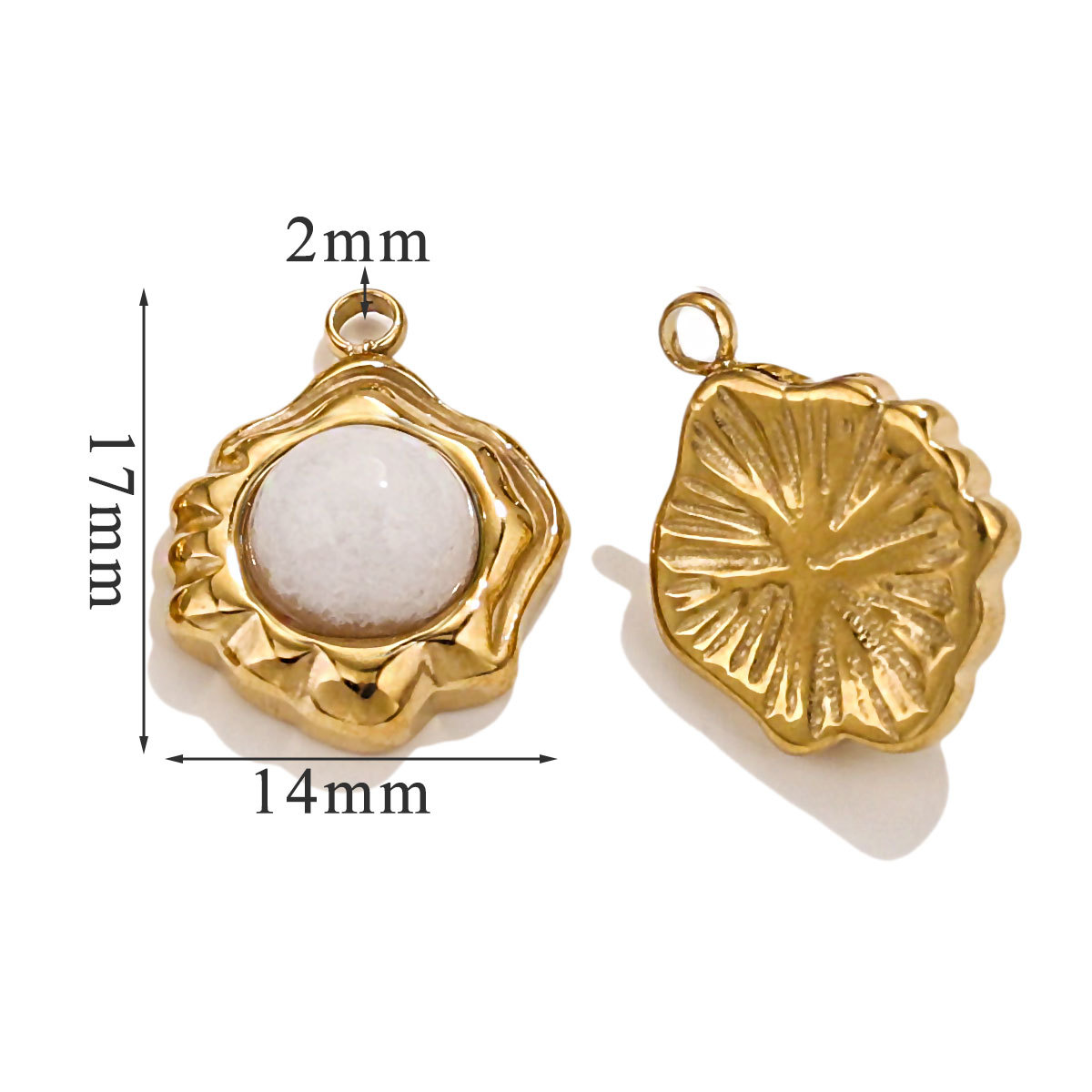 Europa y los Estados Unidos retro colgante geométrica de acero de aluminio joyería collar pendientes nicho accesorios de joyería DIY acero inoxidable piedra natural