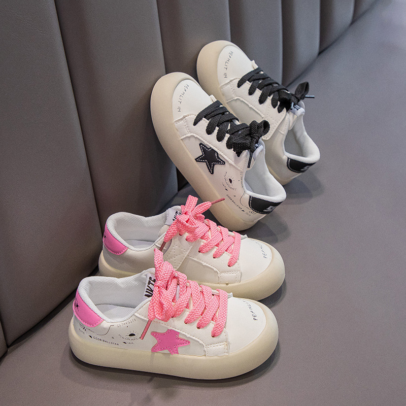Chaussures de planche en cuir pour enfants, version coréenne, avec semelles souples, nouvelle coupe basse décontractée pour garçons et filles, printemps-automne_voghion.com