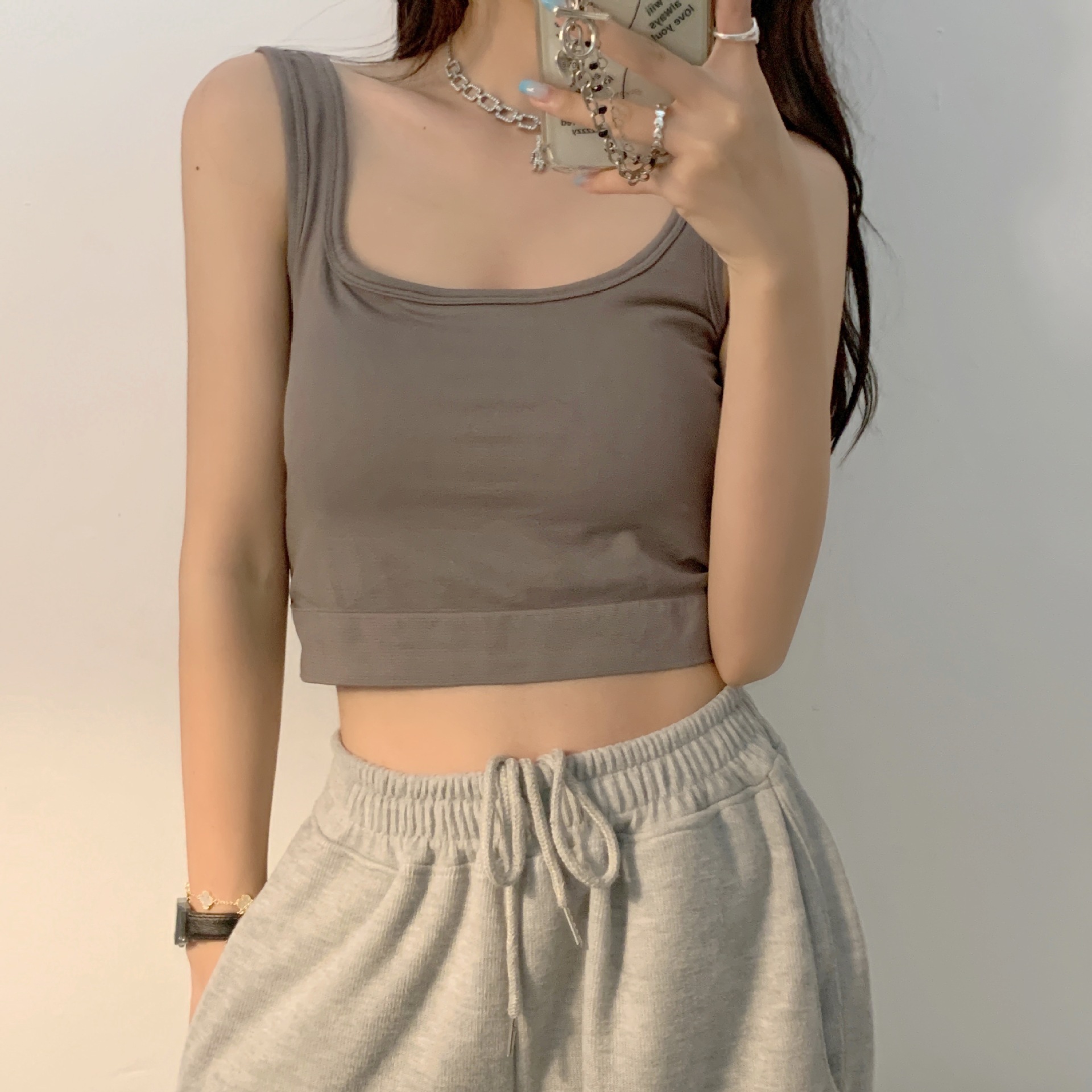 Nuevo 1809 Sling Chaleco con almohadilla en el pecho de las mujeres de una sola pieza inalámbrica deportes belleza espalda ombligo todo partido desgaste exterior base