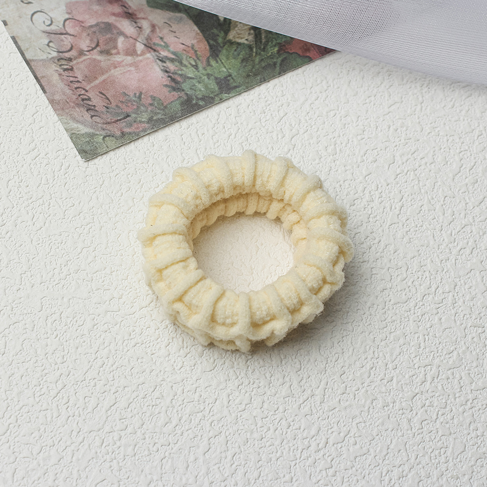 두툼하고 탄력있는 머리끈-베이지